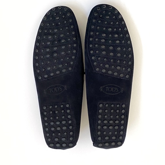 TOD’S Gommino black suede leather slip on driving slippers shoes loafers - Picture 7 of 13